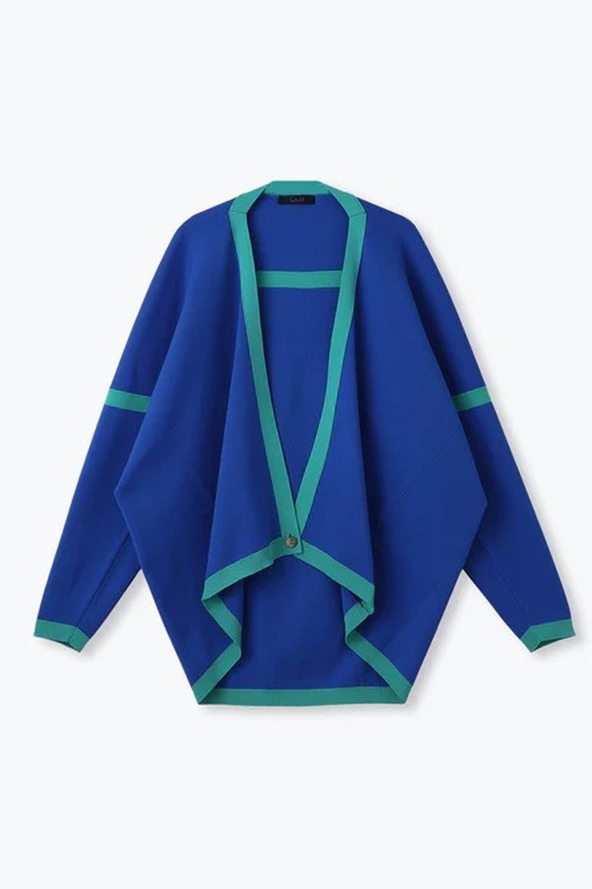 【レリル/lelill】のハイテクバイカラーボレロ インテリア・キッズ・メンズ・レディースファッション・服の通販 founy(ファニー) 　ファッション　Fashion　レディースファッション　Fashion for Women　トップス・カットソー　Cut & Sew Tops　カーディガン・羽織り　Layered Style Cardigans　シャツ・ブラウス・オフィスカジュアル　Elegant Blouses & Button-Ups　ロングTシャツ・Tシャツ　Longline T-Shirts & Tees　カットソー・ベーシックTシャツ　Cut-and-Sewn Tops / Stretch Tees & Basics　カシュクール　Wrap Design　カーディガン　Cardigan, Knitwear　コンパクト　Compact, Small Size　スペシャル　Special, Limited Edition　モバイル　Mobile, Smartphone　ブルー|ID: prp329100004372629 ipo3291000000032695234