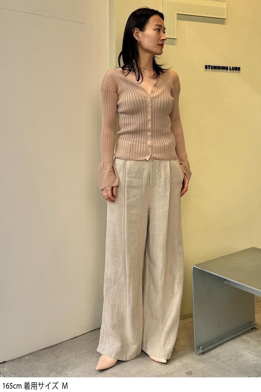 【スタニングルアー/STUNNING LURE】のrシアーリブニットカーディガン 人気、トレンドファッション・服の通販 founy(ファニー) 　ファッション　Fashion　レディースファッション　WOMEN　トップス・カットソー　Tops/Tshirt　ニット　Knit Tops　カーディガン　Cardigans　オーガンジー　Organdy　カーディガン　Cardigan　シアー　Sheer　フィット　Fit　リブニット　Rib Knit　other-7|ID: prp329100004372644 ipo3291000000031335990