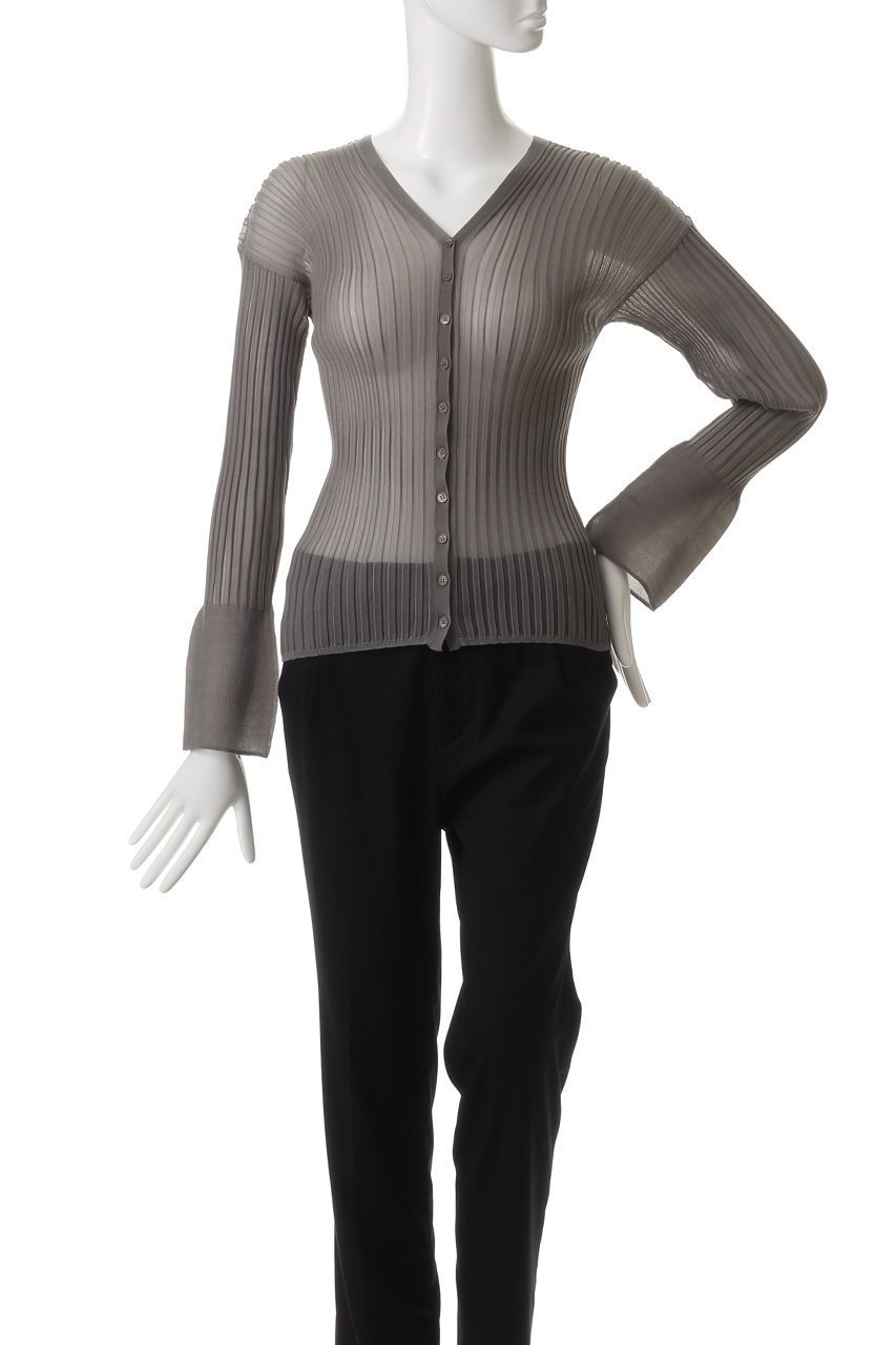 【スタニングルアー/STUNNING LURE】のrシアーリブニットカーディガン 人気、トレンドファッション・服の通販 founy(ファニー) 　ファッション　Fashion　レディースファッション　Fashion for Women　トップス・カットソー　Cut & Sew Tops　ニット　Knit Tops & Sweaters　カーディガン・羽織り　Layered Style Cardigans　オーガンジー　Organza Fabric　カーディガン　Cardigan, Knitwear　シアー　Sheer, See-Through　フィット　Fit, Slim Fit　リブニット　Rib Knit, Ribbed Knit　other-2|ID: prp329100004372644 ipo3291000000032937216