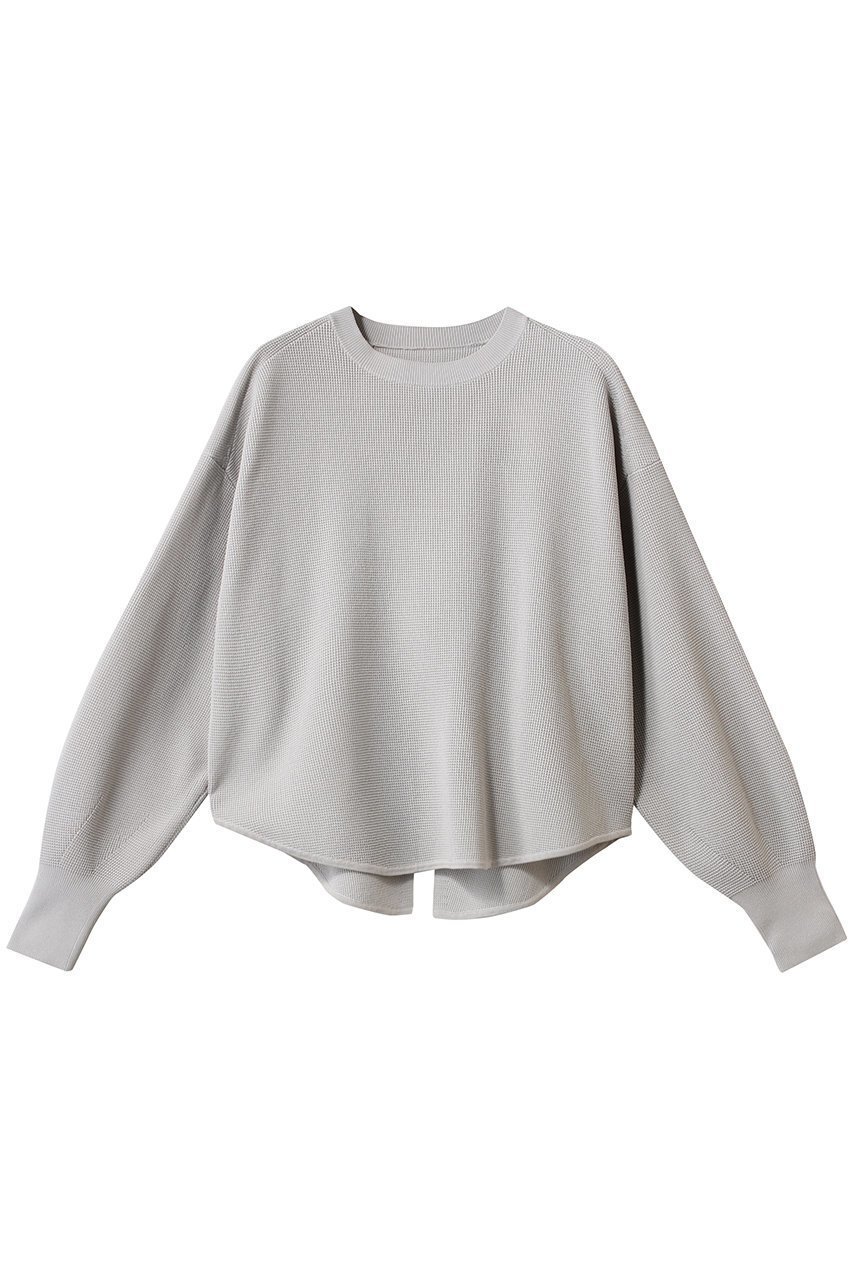【スタニングルアー/STUNNING LURE】のワッフルバックスリットトップス インテリア・キッズ・メンズ・レディースファッション・服の通販 founy(ファニー) 　ファッション　Fashion　レディースファッション　Fashion for Women　トップス・カットソー　Cut & Sew Tops　シャツ・ブラウス・オフィスカジュアル　Elegant Blouses & Button-Ups　ロングTシャツ・Tシャツ　Longline T-Shirts & Tees　カットソー・ベーシックTシャツ　Cut-and-Sewn Tops / Stretch Tees & Basics　インナー　Innerwear　シンプル　Simple, Minimal　スリット　Slit, Slit Detail　スリーブ　Sleeve, Long Sleeve / Short Sleeve　ロング　Long, Long-Length　ワッフル　Waffle, Waffle Knit　エレガント 上品　Elegant　ライトグレー|ID: prp329100004372645 ipo3291000000032877697
