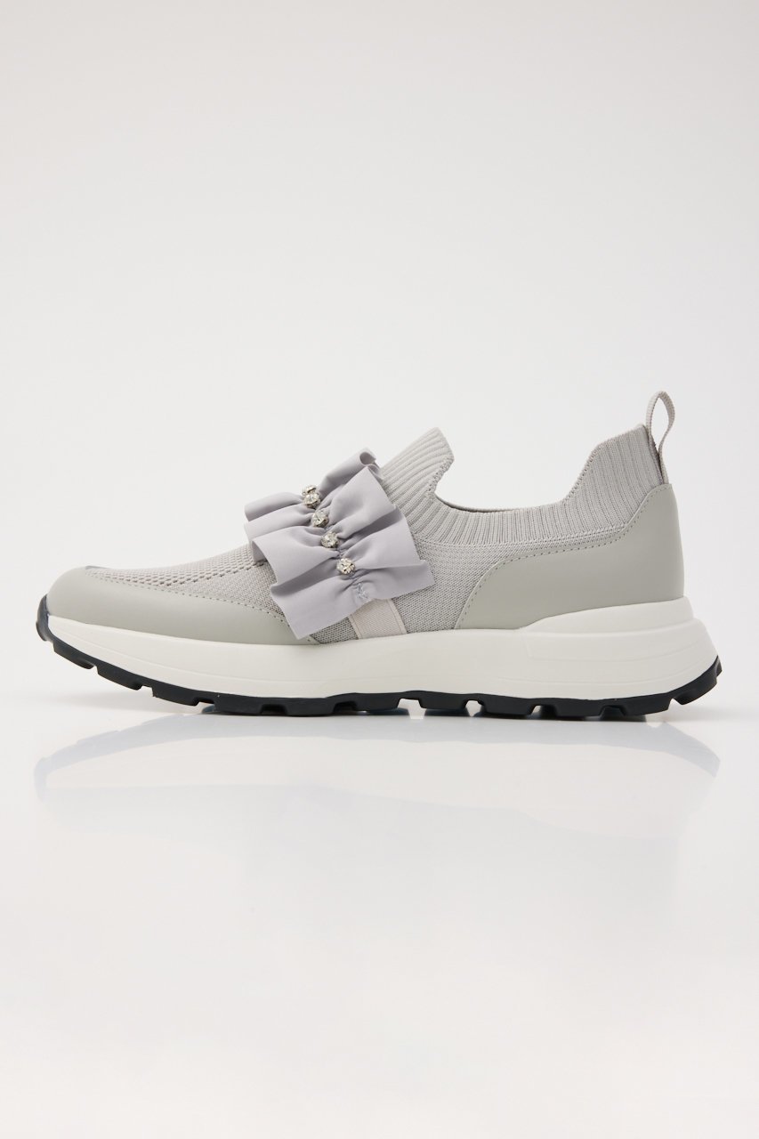 【スタッカート/STACCATO】のラッフルニットコンビスリッポン 人気、トレンドファッション・服の通販 founy(ファニー) 　ファッション　Fashion　レディースファッション　Fashion for Women　エレガント 上品　Elegant　シューズ　Shoes, Footwear　ビジュー　Bijou, Jewel-like Accent　フラット　Flat, Flat Shoes　ラッフル　Ruffle, Frill　リボン　Ribbon, Bow　other-2|ID: prp329100004374907 ipo3291000000032803875