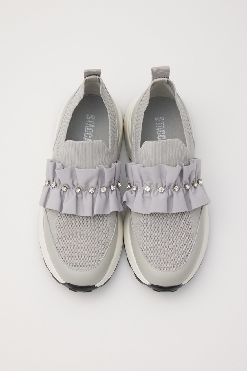 【スタッカート/STACCATO】のラッフルニットコンビスリッポン 人気、トレンドファッション・服の通販 founy(ファニー) 　ファッション　Fashion　レディースファッション　Fashion for Women　エレガント 上品　Elegant　シューズ　Shoes, Footwear　ビジュー　Bijou, Jewel-like Accent　フラット　Flat, Flat Shoes　ラッフル　Ruffle, Frill　リボン　Ribbon, Bow　other-3|ID: prp329100004374907 ipo3291000000032803876