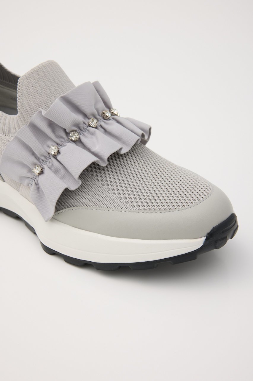 【スタッカート/STACCATO】のラッフルニットコンビスリッポン 人気、トレンドファッション・服の通販 founy(ファニー) 　ファッション　Fashion　レディースファッション　Fashion for Women　エレガント 上品　Elegant　シューズ　Shoes, Footwear　ビジュー　Bijou, Jewel-like Accent　フラット　Flat, Flat Shoes　ラッフル　Ruffle, Frill　リボン　Ribbon, Bow　other-7|ID: prp329100004374907 ipo3291000000032803880