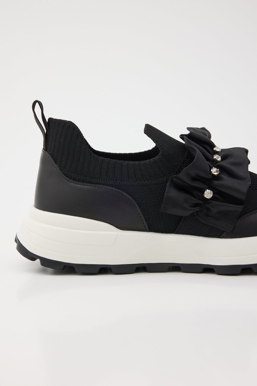 【スタッカート/STACCATO】のラッフルニットコンビスリッポン 人気、トレンドファッション・服の通販 founy(ファニー) 　ファッション　Fashion　レディースファッション　Fashion for Women　エレガント 上品　Elegant　シューズ　Shoes, Footwear　ビジュー　Bijou, Jewel-like Accent　フラット　Flat, Flat Shoes　ラッフル　Ruffle, Frill　リボン　Ribbon, Bow　other-6|ID: prp329100004374907 ipo3291000000034939420