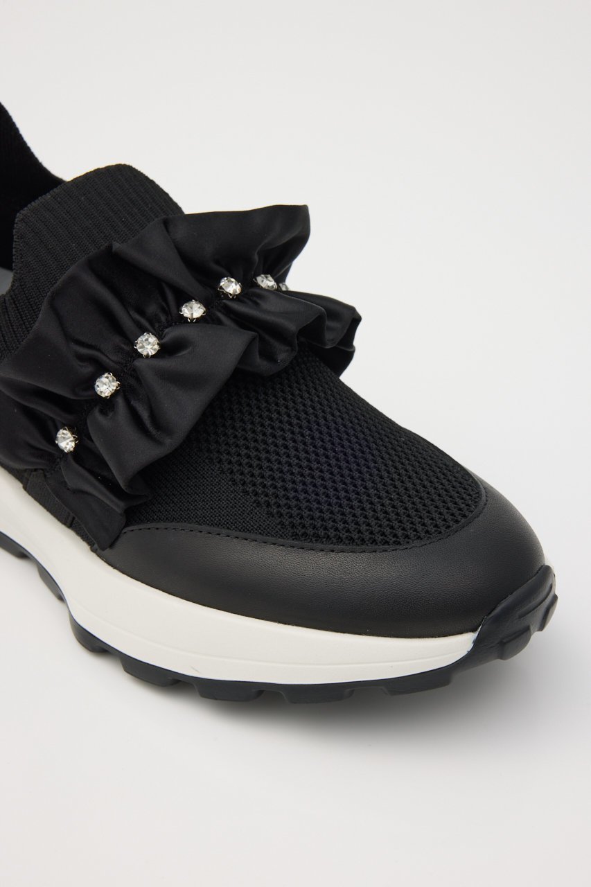 【スタッカート/STACCATO】のラッフルニットコンビスリッポン 人気、トレンドファッション・服の通販 founy(ファニー) 　ファッション　Fashion　レディースファッション　Fashion for Women　エレガント 上品　Elegant　シューズ　Shoes, Footwear　ビジュー　Bijou, Jewel-like Accent　フラット　Flat, Flat Shoes　ラッフル　Ruffle, Frill　リボン　Ribbon, Bow　other-7|ID: prp329100004374907 ipo3291000000034939421