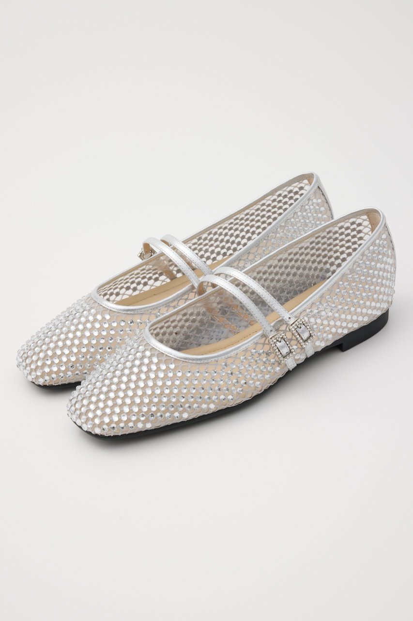 【スタッカート/STACCATO】のクリスタルメッシュベルトフラット インテリア・キッズ・メンズ・レディースファッション・服の通販 founy(ファニー) 　ファッション　Fashion　レディースファッション　Fashion for Women　ベルト&ウエストマーク　Belts & Waist Accessories　クッション　Cushion, Throw Pillow　コンビ　Combo, Combination Style　シューズ　Shoes, Footwear　ストーン　Stone, Gem-Like　フラット　Flat, Flat Shoes　メッシュ　Mesh, Net Fabric　シルバー|ID: prp329100004374908 ipo3291000000035059143