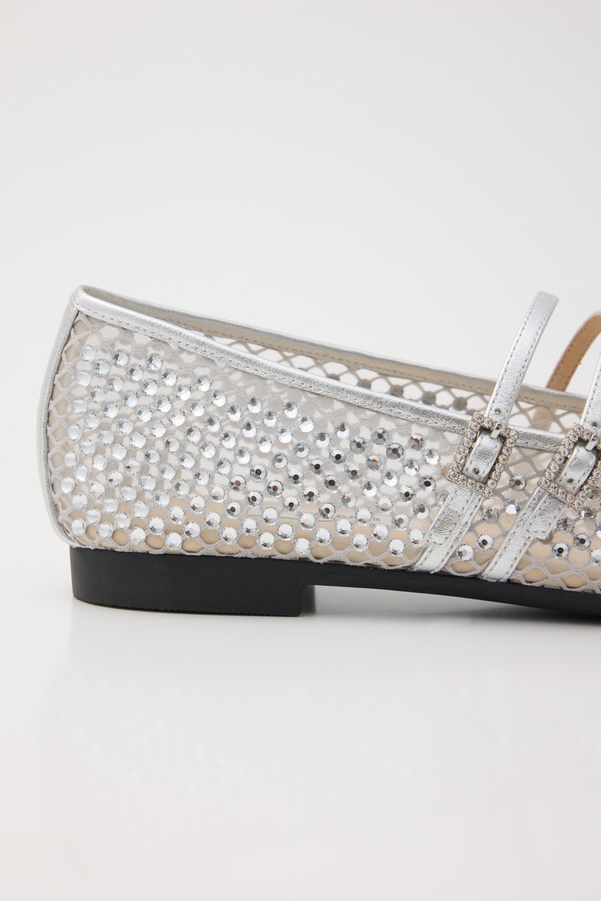 【スタッカート/STACCATO】のクリスタルメッシュベルトフラット 人気、トレンドファッション・服の通販 founy(ファニー) 　ファッション　Fashion　レディースファッション　Fashion for Women　ベルト&ウエストマーク　Belts & Waist Accessories　クッション　Cushion, Throw Pillow　コンビ　Combo, Combination Style　シューズ　Shoes, Footwear　ストーン　Stone, Gem-Like　フラット　Flat, Flat Shoes　メッシュ　Mesh, Net Fabric　other-6|ID: prp329100004374908 ipo3291000000035059148