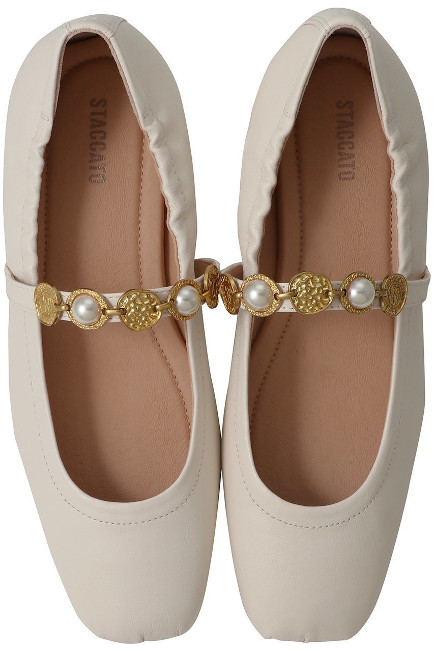 【スタッカート/STACCATO】のヴィンテージライクコインバレエシューズ インテリア・キッズ・メンズ・レディースファッション・服の通販 founy(ファニー) 　ファッション　Fashion　レディースファッション　Fashion for Women　アクセサリー　Fashion Accessories　クラシカル　Classical, Vintage-Inspired　コイン　Coin, Coin Design　シューズ　Shoes, Footwear　バレエ　Ballet, Ballet Style　パール　Pearl, Pearl Accent　フラット　Flat, Flat Shoes　ラップ　Wrap, Wrap Design　エレガント 上品　Elegant　再入荷　Restock / Back in Stock　WHT|ID: prp329100004374911 ipo3291000000035058362