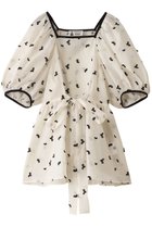 【ルール ロジェット/leur logette】のペタルエンブロイダリートップ 人気、トレンドファッション・服の通販 founy(ファニー) ファッション Fashion レディースファッション Fashion for Women トップス・カットソー Cut & Sew Tops シャツ・ブラウス・オフィスカジュアル Elegant Blouses & Button-Ups ショート Short, Short Length スリーブ Sleeve, Long Sleeve / Short Sleeve モチーフ Motif, Design Theme リボン Ribbon, Bow thumbnail オフホワイト|ID: prp329100004374933 ipo3291000000032868320