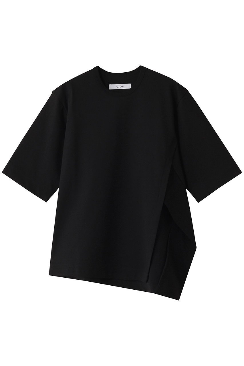 【ウジョー/Ujoh】のトリミング ハーフスリーブ Tシャツ インテリア・キッズ・メンズ・レディースファッション・服の通販 founy(ファニー) 　ファッション　Fashion　レディースファッション　Fashion for Women　トップス・カットソー　Cut & Sew Tops　シャツ・ブラウス・オフィスカジュアル　Elegant Blouses & Button-Ups　ロングTシャツ・Tシャツ　Longline T-Shirts & Tees　カットソー・ベーシックTシャツ　Cut-and-Sewn Tops / Stretch Tees & Basics　ショート　Short, Short Length　スリーブ　Sleeve, Long Sleeve / Short Sleeve　トリミング　Trimming, Decorative Edge　ハーフ　Half, Half-Length　ベーシック　Basic, Essential　ブラック|ID: prp329100004374934 ipo3291000000032811296