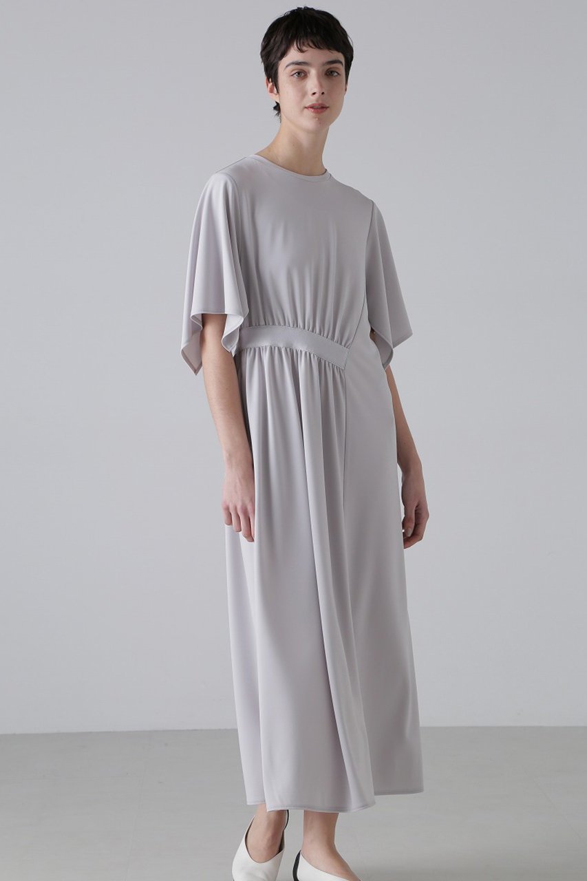 【アドーア/ADORE】のマットポンチワンピース 人気、トレンドファッション・服の通販 founy(ファニー) 　ファッション　Fashion　レディースファッション　Fashion for Women　ワンピース　Dresses　チュニック　Tunic Tops & Dresses　アシンメトリー　Asymmetrical Style　カットソー　Cut and Sewn Top　ギャザー　Gathered, Ruffled　スクエア　Square, Square Shape　ストレート　Straight, Straight Cut　スリーブ　Sleeve, Long Sleeve / Short Sleeve　チュニック　Tunic, Long Top　ポケット　Pocket, Pocket Detail　ロング　Long, Long-Length　エレガント 上品　Elegant　再入荷　Restock / Back in Stock　other-2|ID: prp329100004374942 ipo3291000000034990134