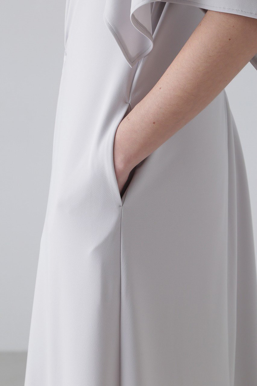 【アドーア/ADORE】のマットポンチワンピース 人気、トレンドファッション・服の通販 founy(ファニー) 　ファッション　Fashion　レディースファッション　Fashion for Women　ワンピース　Dresses　チュニック　Tunic Tops & Dresses　アシンメトリー　Asymmetrical Style　カットソー　Cut and Sewn Top　ギャザー　Gathered, Ruffled　スクエア　Square, Square Shape　ストレート　Straight, Straight Cut　スリーブ　Sleeve, Long Sleeve / Short Sleeve　チュニック　Tunic, Long Top　ポケット　Pocket, Pocket Detail　ロング　Long, Long-Length　エレガント 上品　Elegant　再入荷　Restock / Back in Stock　other-8|ID: prp329100004374942 ipo3291000000034990140