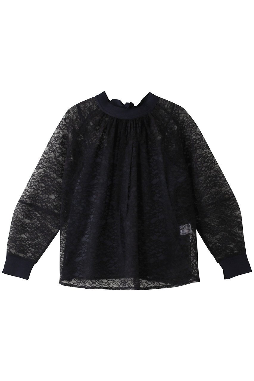 【マリリンムーン/MARILYN MOON】のモダンレース2wayタイブラウス インテリア・キッズ・メンズ・レディースファッション・服の通販 founy(ファニー) 　ファッション　Fashion　レディースファッション　Fashion for Women　トップス・カットソー　Cut & Sew Tops　シャツ・ブラウス・オフィスカジュアル　Elegant Blouses & Button-Ups　おすすめ　Recommended / Our Picks　オケージョン　Occasion Wear　スリーブ　Sleeve, Long Sleeve / Short Sleeve　モダン　Modern, Contemporary　リボン　Ribbon, Bow　レース　Lace, Lace Fabric　ロング　Long, Long-Length　ネイビー|ID: prp329100004374947 ipo3291000000032868274
