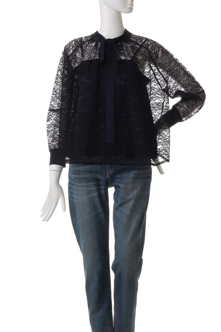 【マリリンムーン/MARILYN MOON】のモダンレース2wayタイブラウス 人気、トレンドファッション・服の通販 founy(ファニー) 　ファッション　Fashion　レディースファッション　Fashion for Women　トップス・カットソー　Cut & Sew Tops　シャツ・ブラウス・オフィスカジュアル　Elegant Blouses & Button-Ups　おすすめ　Recommended / Our Picks　オケージョン　Occasion Wear　スリーブ　Sleeve, Long Sleeve / Short Sleeve　モダン　Modern, Contemporary　リボン　Ribbon, Bow　レース　Lace, Lace Fabric　ロング　Long, Long-Length　other-6|ID: prp329100004374947 ipo3291000000034955550