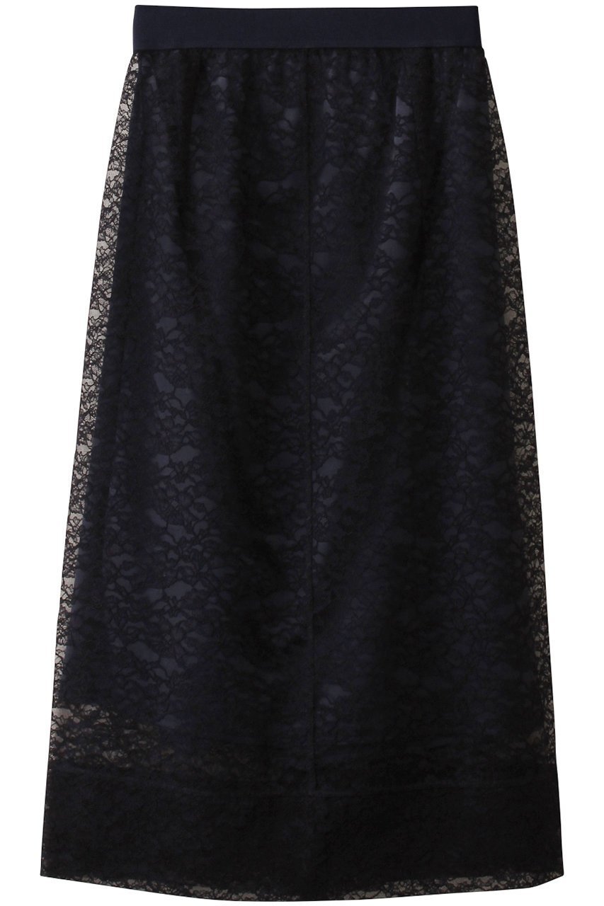 【マリリンムーン/MARILYN MOON】のモダンレースIラインスカート インテリア・キッズ・メンズ・レディースファッション・服の通販 founy(ファニー) 　ファッション　Fashion　レディースファッション　Fashion for Women　スカート　Skirts　おすすめ　Recommended / Our Picks　シアー　Sheer, See-Through　ペチコート　Petticoat, Underskirt　モダン　Modern, Contemporary　レース　Lace, Lace Fabric　ネイビー|ID: prp329100004374948 ipo3291000000035691046