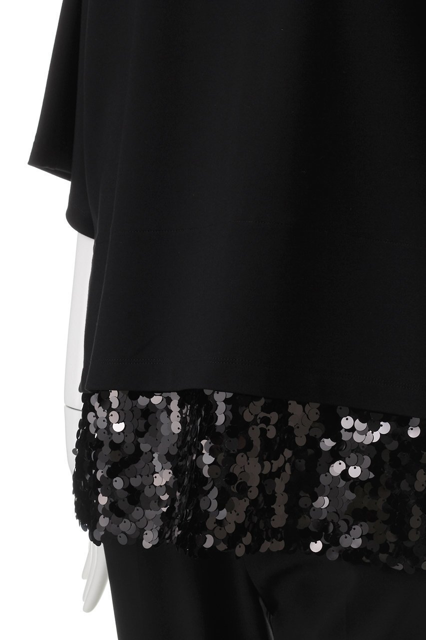 【アドーア/ADORE】のスパングルヘムジャージーカットソー 人気、トレンドファッション・服の通販 founy(ファニー) 　ファッション　Fashion　レディースファッション　Fashion for Women　トップス・カットソー　Cut & Sew Tops　シャツ・ブラウス・オフィスカジュアル　Elegant Blouses & Button-Ups　ロングTシャツ・Tシャツ　Longline T-Shirts & Tees　カットソー・ベーシックTシャツ　Cut-and-Sewn Tops / Stretch Tees & Basics　エレガント 上品　Elegant　カットソー　Cut and Sewn Top　ショート　Short, Short Length　シンプル　Simple, Minimal　スパンコール　Sequins, Sequin Embellishment　スリーブ　Sleeve, Long Sleeve / Short Sleeve　トレンド　Trend, Trending Now　other-5|ID: prp329100004374949 ipo3291000000032873779