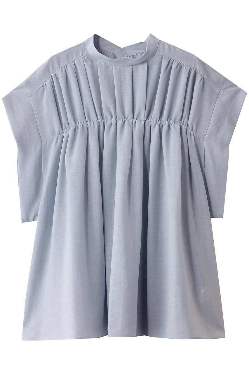 【アドーア/ADORE】のスパンボイルブラウス インテリア・キッズ・メンズ・レディースファッション・服の通販 founy(ファニー) 　ファッション　Fashion　レディースファッション　Fashion for Women　トップス・カットソー　Cut & Sew Tops　シャツ・ブラウス・オフィスカジュアル　Elegant Blouses & Button-Ups　シアー　Sheer, See-Through　ショート　Short, Short Length　スリーブ　Sleeve, Long Sleeve / Short Sleeve　ドレープ　Drape, Draping Fabric　ランダム　Random, Irregular　夏　Summer　ブルー|ID: prp329100004374950 ipo3291000000032852676