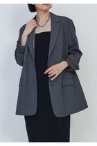 【プルミエ アロンディスモン/1er Arrondissement】のTWギャバシングルジャケット 人気、トレンドファッション・服の通販 founy(ファニー) ファッション Fashion レディースファッション WOMEN アウター Coat Outerwear ジャケット Jackets 2025年 2025 2025春夏・S/S Ss,Spring/Summer,2025 シルク Silk ジャケット Jacket 夏 Summer 春 Spring S/S・春夏 Ss・Spring/Summer thumbnail グレー|ID: prp329100004374959 ipo3291000000030570618