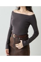 【ウィムガゼット/Whim Gazette】の【THE PAUSE】オフショルニットプルオーバー チャコールグレー|ID: prp329100004374968 ipo3291000000035942649