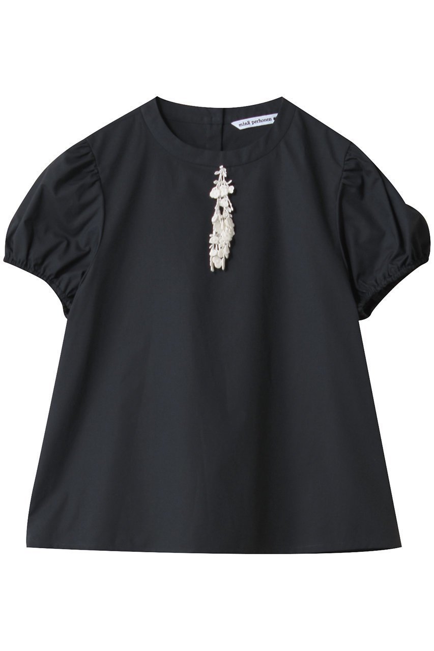 【ミナ ペルホネン/mina perhonen / KIDS】の【KIDS】floraleaf ブラウス インテリア・キッズ・メンズ・レディースファッション・服の通販 founy(ファニー) 　ファッション　Fashion　キッズファッション　Fashion for Kids　トップス・カットソー　Cut & Sew Tops　オケージョン　Occasion Wear　フロント　Front, Front Design　モチーフ　Motif, Design Theme　エレガント 上品　Elegant　ネイビー|ID: prp329100004376782 ipo3291000000036236976