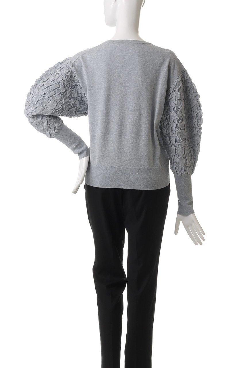 【ミディウミソリッド/MIDIUMISOLID】のpuff slv jacquard PO.S プルオーバー 人気、トレンドファッション・服の通販 founy(ファニー) 　ファッション　Fashion　レディースファッション　Fashion for Women　トップス・カットソー　Cut & Sew Tops　ニット　Knit Tops & Sweaters　カジュアルプルオーバー・ニットトップス　Pullovers & Knit Tops / Casual Pullovers　コンシャス　Conscious, Bodycon　ジャカード／ジャガード　Jacquard, Woven Pattern　スリーブ　Sleeve, Long Sleeve / Short Sleeve　トレンド　Trend, Trending Now　other-4|ID: prp329100004378333 ipo3291000000032951947