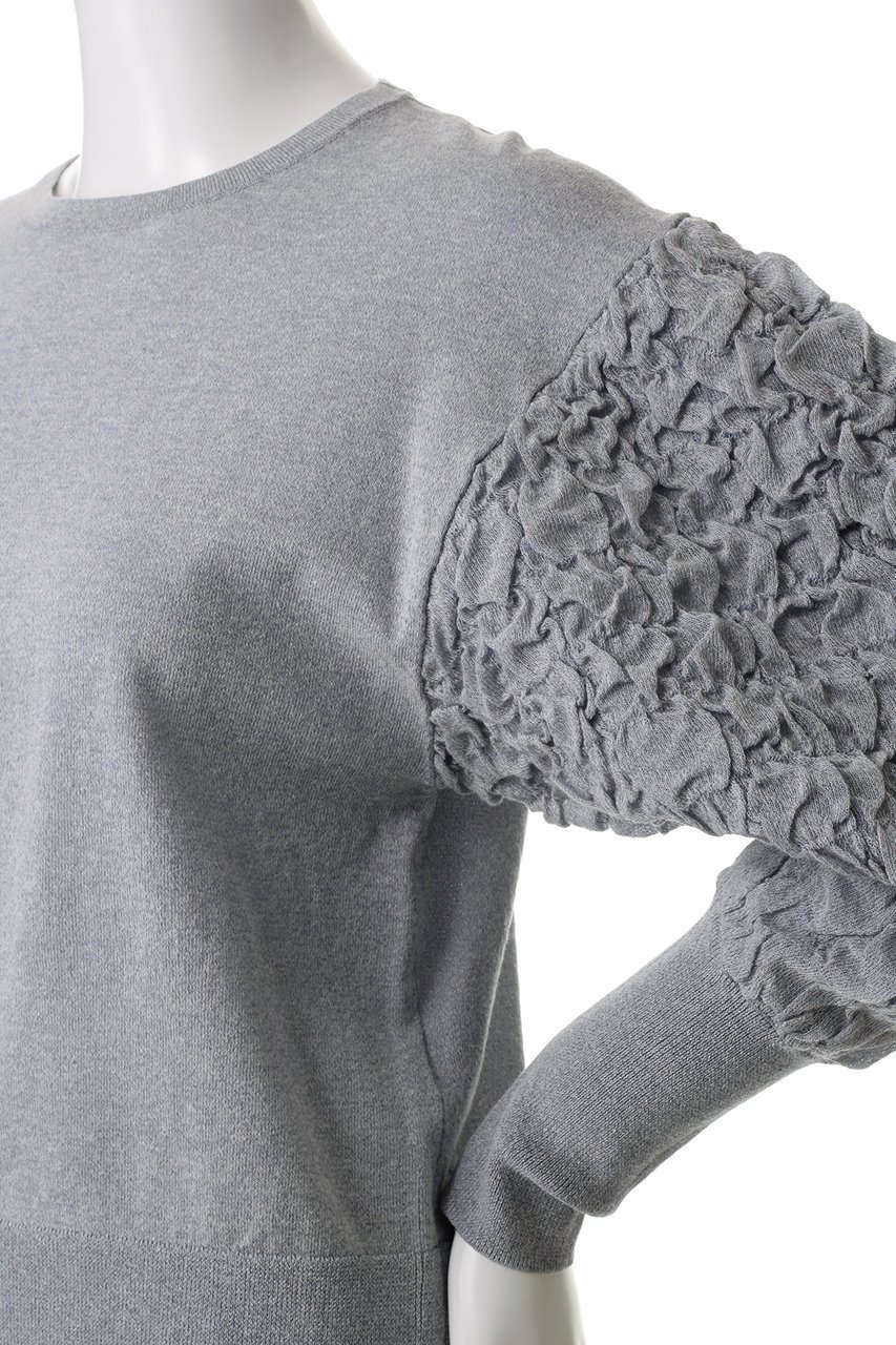【ミディウミソリッド/MIDIUMISOLID】のpuff slv jacquard PO.S プルオーバー 人気、トレンドファッション・服の通販 founy(ファニー) 　ファッション　Fashion　レディースファッション　Fashion for Women　トップス・カットソー　Cut & Sew Tops　ニット　Knit Tops & Sweaters　カジュアルプルオーバー・ニットトップス　Pullovers & Knit Tops / Casual Pullovers　コンシャス　Conscious, Bodycon　ジャカード／ジャガード　Jacquard, Woven Pattern　スリーブ　Sleeve, Long Sleeve / Short Sleeve　トレンド　Trend, Trending Now　other-5|ID: prp329100004378333 ipo3291000000032951950
