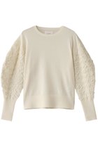 【ミディウミソリッド/MIDIUMISOLID】のpuff slv jacquard PO.S プルオーバー 人気、トレンドファッション・服の通販 founy(ファニー) ファッション Fashion レディースファッション Fashion for Women トップス・カットソー Cut & Sew Tops ニット Knit Tops & Sweaters カジュアルプルオーバー・ニットトップス Pullovers & Knit Tops / Casual Pullovers コンシャス Conscious, Bodycon ジャカード／ジャガード Jacquard, Woven Pattern スリーブ Sleeve, Long Sleeve / Short Sleeve トレンド Trend, Trending Now thumbnail off white|ID: prp329100004378333 ipo3291000000035412377