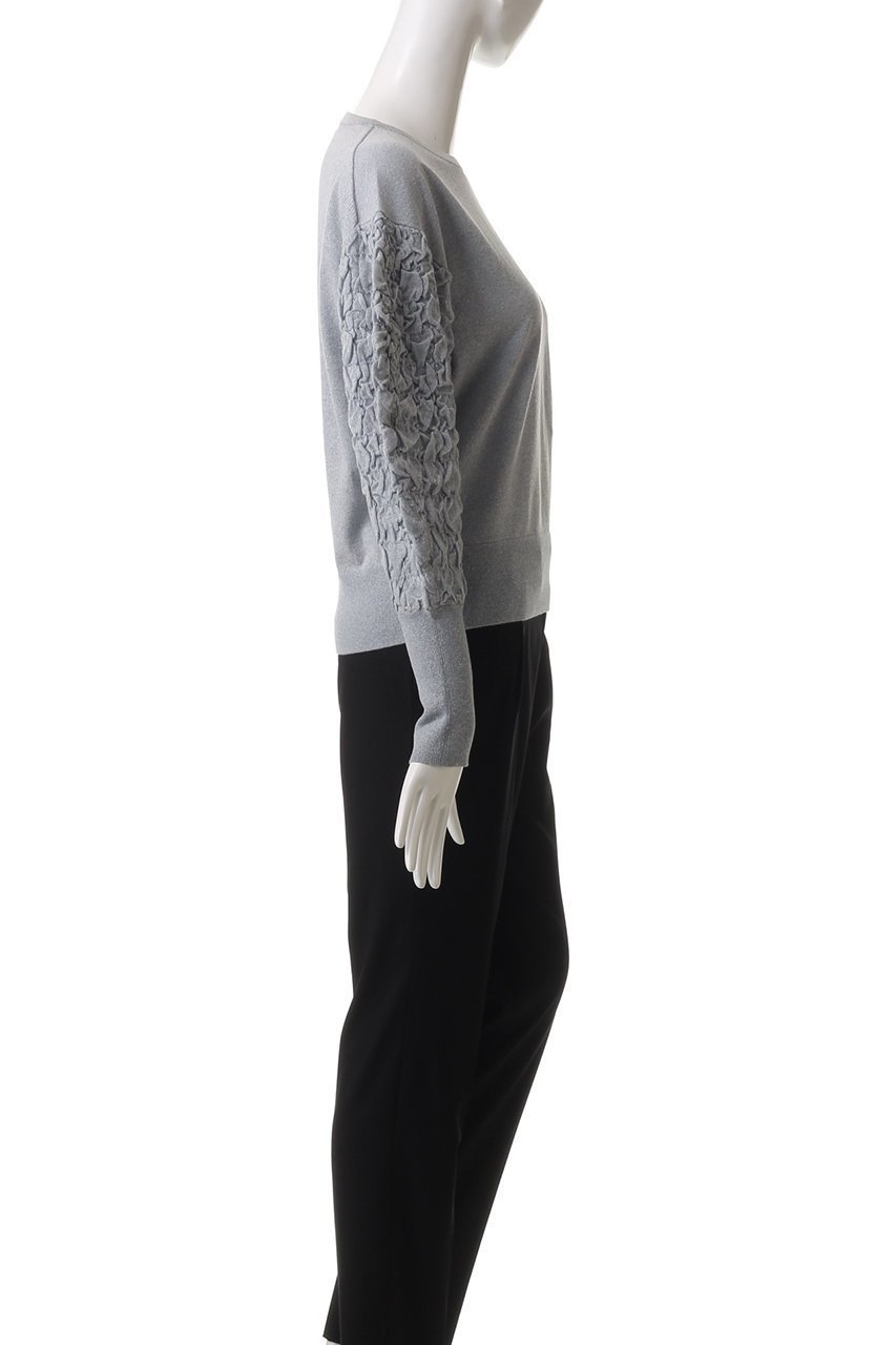 【ミディウミソリッド/MIDIUMISOLID】のpuff slv jacquard PO.S プルオーバー 人気、トレンドファッション・服の通販 founy(ファニー) 　ファッション　Fashion　レディースファッション　Fashion for Women　トップス・カットソー　Cut & Sew Tops　ニット　Knit Tops & Sweaters　カジュアルプルオーバー・ニットトップス　Pullovers & Knit Tops / Casual Pullovers　コンシャス　Conscious, Bodycon　ジャカード／ジャガード　Jacquard, Woven Pattern　スリーブ　Sleeve, Long Sleeve / Short Sleeve　トレンド　Trend, Trending Now　other-3|ID: prp329100004378333 ipo3291000000035412383