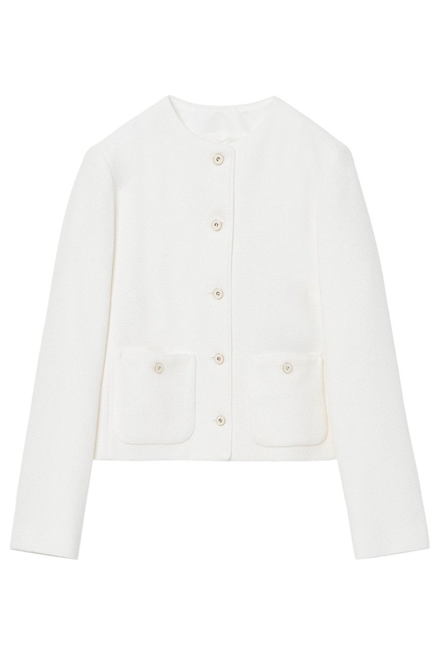 【アナイ/ANAYI】のドビーツイードクルージャケット インテリア・キッズ・メンズ・レディースファッション・服の通販 founy(ファニー) 　ファッション　Fashion　レディースファッション　Fashion for Women　アウター　Coat / Outerwear Collection　レディースジャケット・軽アウター　Jackets　クラシカル　Classical, Vintage-Inspired　ジャケット　Jacket, Outerwear　ツイード　Twill, Twill Weave　フロント　Front, Front Design　ブレード　Braid, Decorative Trim　エレガント 上品　Elegant　再入荷　Restock / Back in Stock　春　Spring　ホワイト|ID: prp329100004379417 ipo3291000000035054794