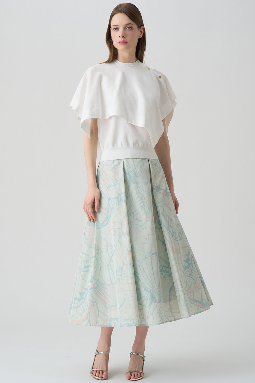 【アナイ/ANAYI】のバタフライプリントタックスカート 人気、トレンドファッション・服の通販 founy(ファニー) 　ファッション　Fashion　レディースファッション　Fashion for Women　スカート　Skirts　ロングスカート　Long Skirts / Maxi & Midi Skirts　エレガント 上品　Elegant　シルク　Silk, 100% Silk　タフタ　Taffeta, Structured Fabric　プリント　Print, Printed Pattern　ポケット　Pocket, Pocket Detail　ロング　Long, Long-Length　再入荷　Restock / Back in Stock　別注　Limited Edition, Custom Order　春　Spring　other-3|ID: prp329100004379418 ipo3291000000032843448