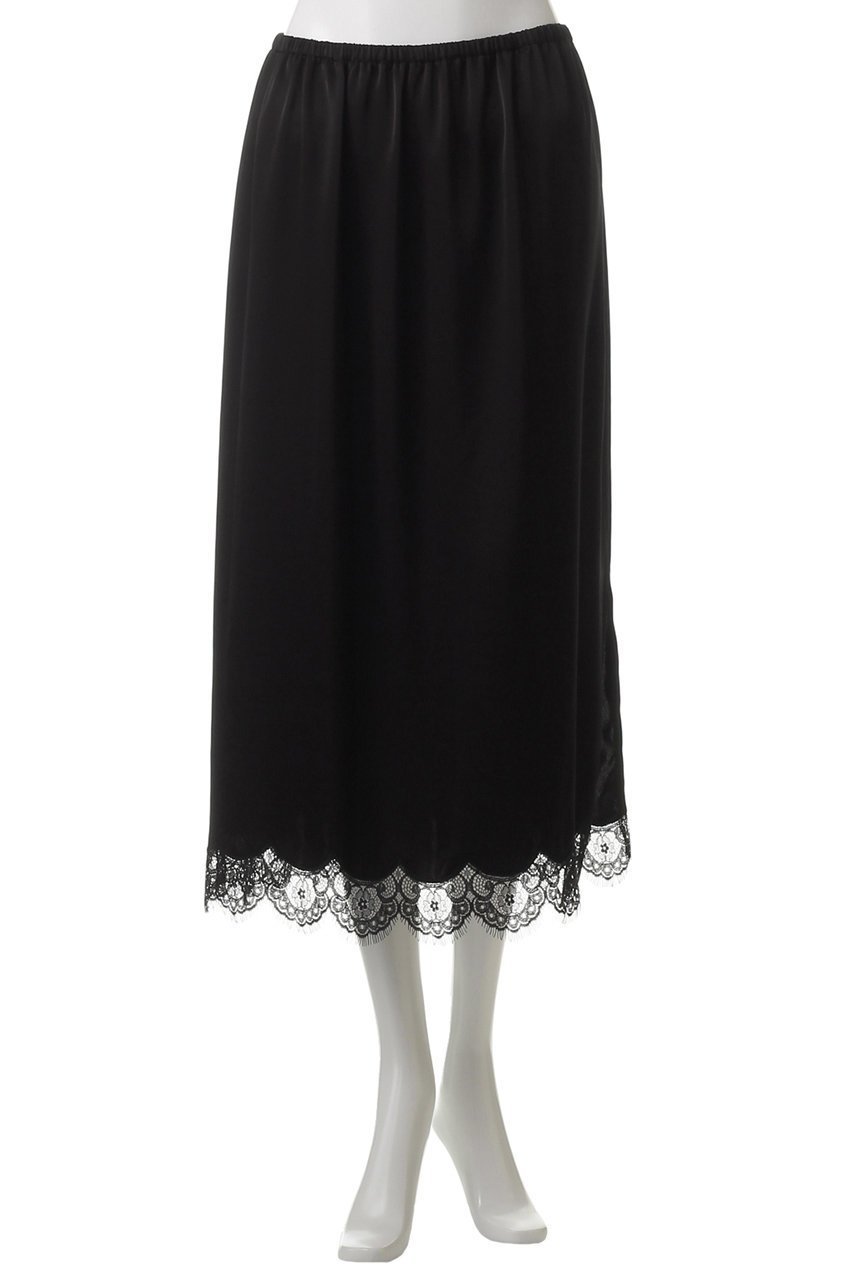 【ジェイドット/j.】のトリアセサテン裾レーススカート 人気、トレンドファッション・服の通販 founy(ファニー) 　ファッション　Fashion　レディースファッション　Fashion for Women　スカート　Skirts　ロングスカート　Long Skirts / Maxi & Midi Skirts　エレガント 上品　Elegant　スリット　Slit, Slit Detail　フェミニン　Feminine, Girly　ラグジュアリー　Luxury, Elegant　レース　Lace, Lace Fabric　ロング　Long, Long-Length　other-2|ID: prp329100004379438 ipo3291000000035423780