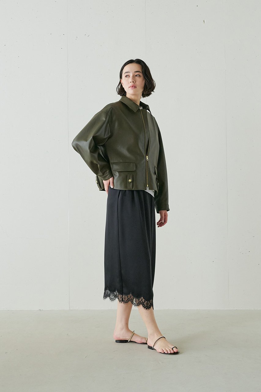 【ジェイドット/j.】のトリアセサテン裾レーススカート 人気、トレンドファッション・服の通販 founy(ファニー) 　ファッション　Fashion　レディースファッション　Fashion for Women　スカート　Skirts　ロングスカート　Long Skirts / Maxi & Midi Skirts　エレガント 上品　Elegant　スリット　Slit, Slit Detail　フェミニン　Feminine, Girly　ラグジュアリー　Luxury, Elegant　レース　Lace, Lace Fabric　ロング　Long, Long-Length　other-8|ID: prp329100004379438 ipo3291000000035423791