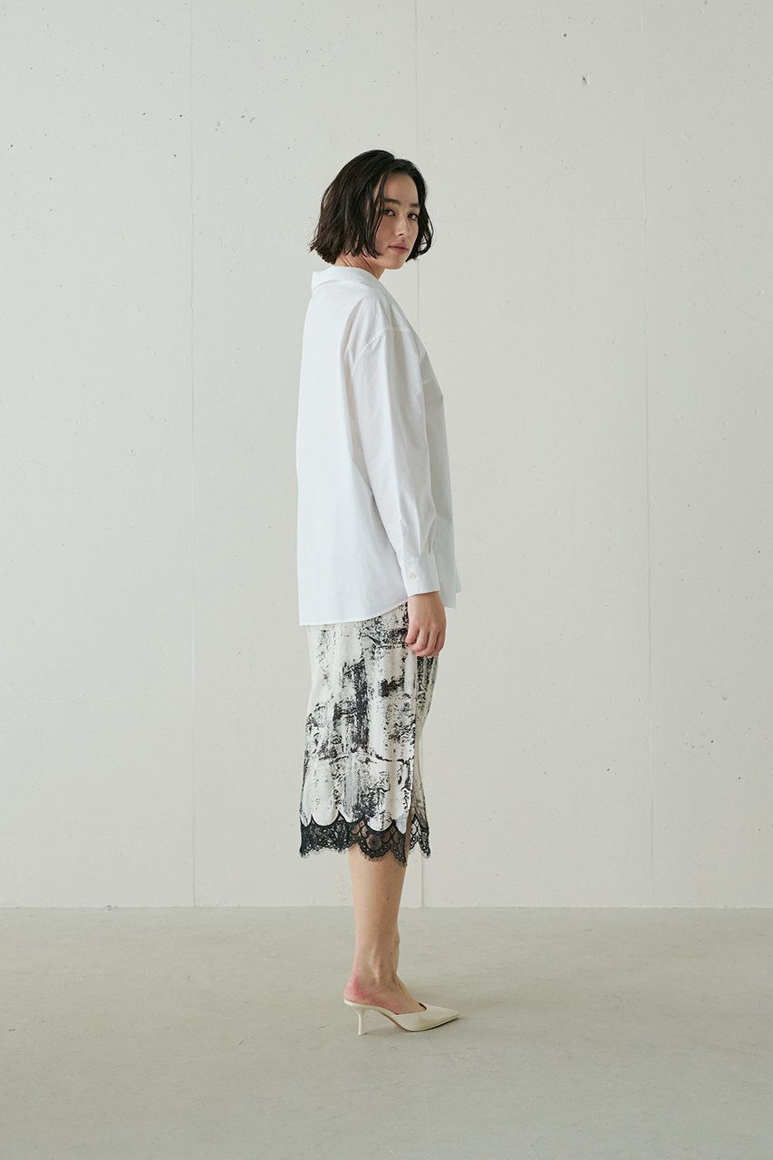 【ジェイドット/j.】のビスコースプリント裾レーススカート 人気、トレンドファッション・服の通販 founy(ファニー) 　ファッション　Fashion　レディースファッション　Fashion for Women　スカート　Skirts　ロングスカート　Long Skirts / Maxi & Midi Skirts　エレガント 上品　Elegant　シンプル　Simple, Minimal　フェミニン　Feminine, Girly　プリント　Print, Printed Pattern　モノトーン　Monotone, Black and White　レース　Lace, Lace Fabric　ロング　Long, Long-Length　other-8|ID: prp329100004379439 ipo3291000000035758681