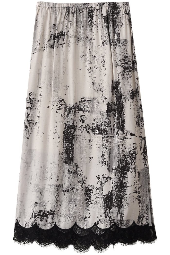 【ジェイドット/j.】のビスコースプリント裾レーススカート インテリア・キッズ・メンズ・レディースファッション・服の通販 founy(ファニー) https://founy.com/ ファッション Fashion レディースファッション Fashion for Women スカート Skirts ロングスカート Long Skirts / Maxi & Midi Skirts エレガント 上品 Elegant シンプル Simple, Minimal フェミニン Feminine, Girly プリント Print, Printed Pattern モノトーン Monotone, Black and White レース Lace, Lace Fabric ロング Long, Long-Length |ID: prp329100004379439 ipo3291000000036899004