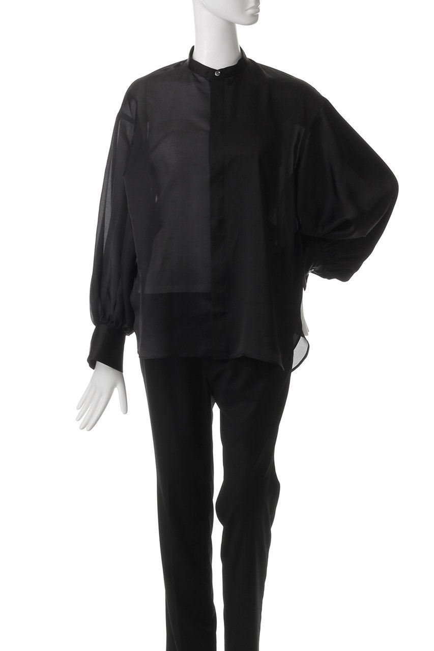 【ヒューエルミュージアム/hueLe Museum】の【STUMBLY】Sheer Satin Combi Shirt 人気、トレンドファッション・服の通販 founy(ファニー) 　ファッション　Fashion　レディースファッション　Fashion for Women　トップス・カットソー　Cut & Sew Tops　シャツ・ブラウス・オフィスカジュアル　Elegant Blouses & Button-Ups　アシンメトリー　Asymmetrical Style　サテン　Satin, Glossy Fabric　シアー　Sheer, See-Through　スリーブ　Sleeve, Long Sleeve / Short Sleeve　パーティ　Party, Party Style　ボックス　Boxy, Box Shape　ロング　Long, Long-Length　other-2|ID: prp329100004379442 ipo3291000000032873632