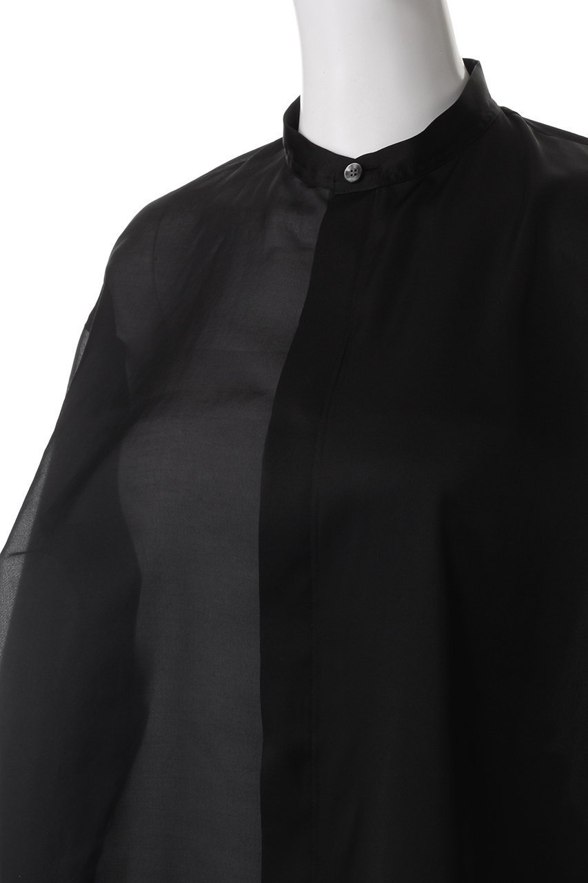 【ヒューエルミュージアム/hueLe Museum】の【STUMBLY】Sheer Satin Combi Shirt 人気、トレンドファッション・服の通販 founy(ファニー) 　ファッション　Fashion　レディースファッション　Fashion for Women　トップス・カットソー　Cut & Sew Tops　シャツ・ブラウス・オフィスカジュアル　Elegant Blouses & Button-Ups　アシンメトリー　Asymmetrical Style　サテン　Satin, Glossy Fabric　シアー　Sheer, See-Through　スリーブ　Sleeve, Long Sleeve / Short Sleeve　パーティ　Party, Party Style　ボックス　Boxy, Box Shape　ロング　Long, Long-Length　other-5|ID: prp329100004379442 ipo3291000000032873647