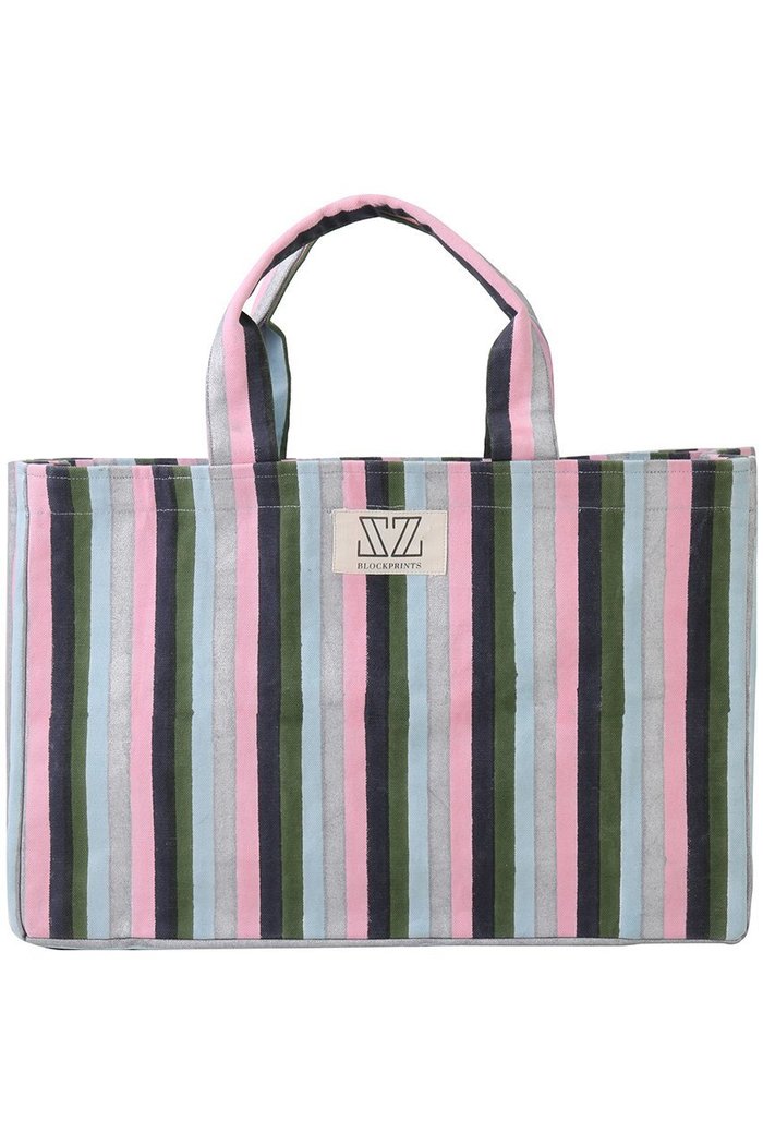 【エスゼット ブロックプリント/SZ Blockprints】のMULTI STRIPE ショッパートート インテリア・キッズ・メンズ・レディースファッション・服の通販 founy(ファニー) https://founy.com/ ファッション Fashion レディースファッション Fashion for Women バッグ Bags ストライプ Stripe, Striped Pattern 旅行 Travel |ID: prp329100004379443 ipo3291000000035103754