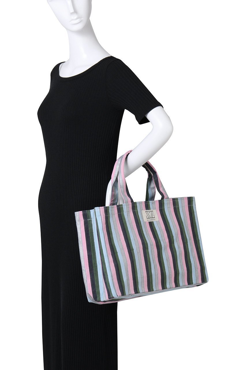 【エスゼット ブロックプリント/SZ Blockprints】のMULTI STRIPE ショッパートート 人気、トレンドファッション・服の通販 founy(ファニー) 　ファッション　Fashion　レディースファッション　Fashion for Women　バッグ　Bags　ストライプ　Stripe, Striped Pattern　旅行　Travel　other-2|ID: prp329100004379443 ipo3291000000035691855