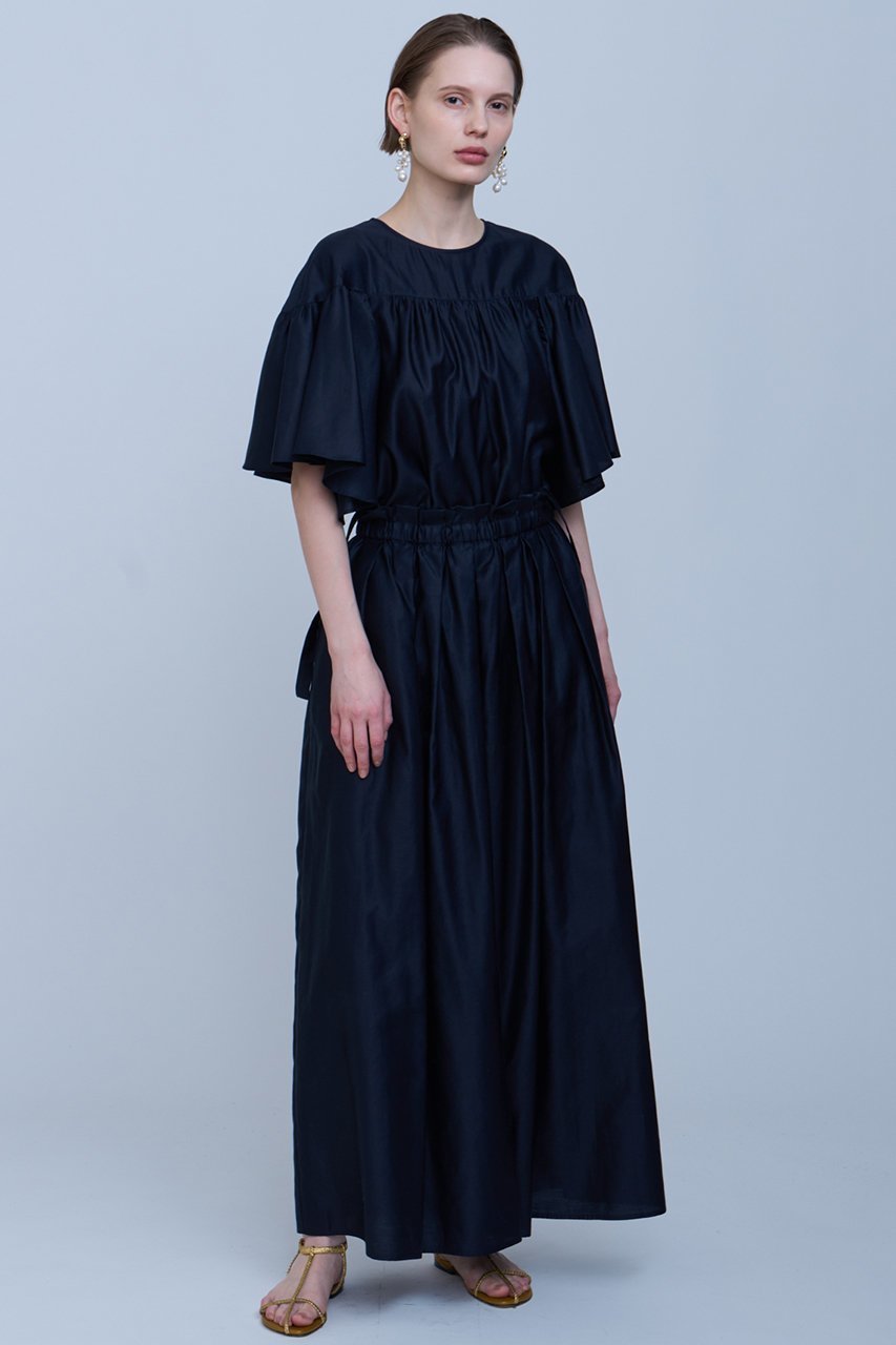 【ハウス オブ ロータス/HOUSE OF LOTUS】のライトモールスキンオフショルダーフレアスリーブブラウス 人気、トレンドファッション・服の通販 founy(ファニー) 　ファッション　Fashion　レディースファッション　Fashion for Women　トップス・カットソー　Cut & Sew Tops　シャツ・ブラウス・オフィスカジュアル　Elegant Blouses & Button-Ups　サテン　Satin, Glossy Fabric　ショート　Short, Short Length　スリット　Slit, Slit Detail　スリーブ　Sleeve, Long Sleeve / Short Sleeve　フレア　Flare, Flared　エレガント 上品　Elegant　軽量　Lightweight, Ultra Light　other-3|ID: prp329100004380592 ipo3291000000032852966