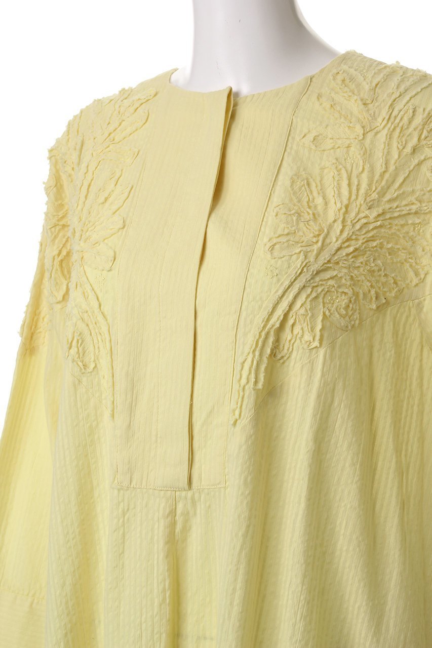 【ハウス オブ ロータス/HOUSE OF LOTUS】のエンブロイダリーサッカーワンピース 人気、トレンドファッション・服の通販 founy(ファニー) 　ファッション　Fashion　レディースファッション　Fashion for Women　ワンピース　Dresses　チュニック　Tunic Tops & Dresses　サッカー　Seersucker, Summer Fabric　シアー　Sheer, See-Through　チュニック　Tunic, Long Top　フレア　Flare, Flared　フロント　Front, Front Design　ボタニカル　Botanical, Floral Pattern　ロング　Long, Long-Length　人気　Popular, Best Seller　夏　Summer　other-5|ID: prp329100004380597 ipo3291000000032870682