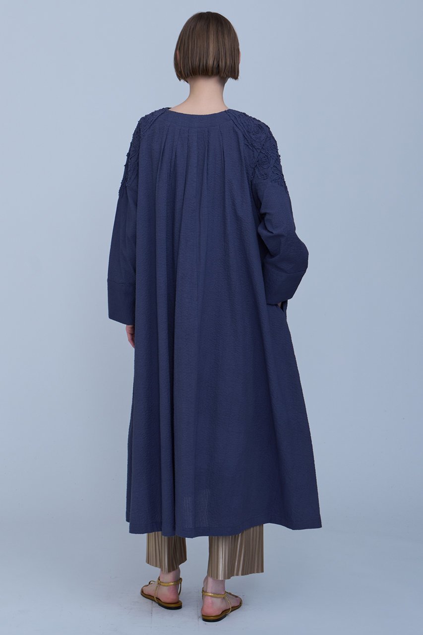 【ハウス オブ ロータス/HOUSE OF LOTUS】のエンブロイダリーサッカーワンピース 人気、トレンドファッション・服の通販 founy(ファニー) 　ファッション　Fashion　レディースファッション　Fashion for Women　ワンピース　Dresses　チュニック　Tunic Tops & Dresses　サッカー　Seersucker, Summer Fabric　シアー　Sheer, See-Through　チュニック　Tunic, Long Top　フレア　Flare, Flared　フロント　Front, Front Design　ボタニカル　Botanical, Floral Pattern　ロング　Long, Long-Length　人気　Popular, Best Seller　夏　Summer　other-7|ID: prp329100004380597 ipo3291000000032870692