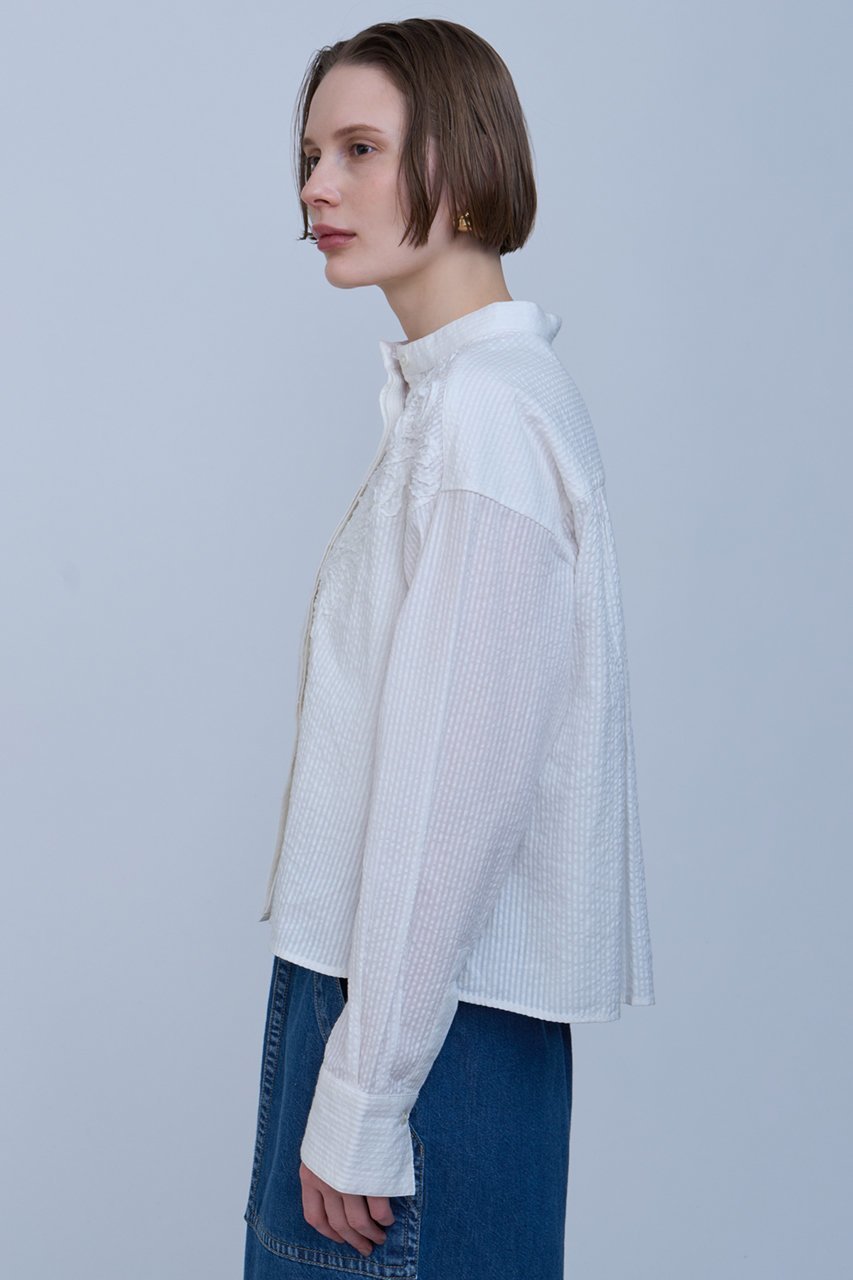 【ハウス オブ ロータス/HOUSE OF LOTUS】のエンブロイダリーサッカーシャツ 人気、トレンドファッション・服の通販 founy(ファニー) 　ファッション　Fashion　レディースファッション　Fashion for Women　トップス・カットソー　Cut & Sew Tops　シャツ・ブラウス・オフィスカジュアル　Elegant Blouses & Button-Ups　インド　Indian Textile　サッカー　Seersucker, Summer Fabric　シアー　Sheer, See-Through　スリーブ　Sleeve, Long Sleeve / Short Sleeve　ボタニカル　Botanical, Floral Pattern　ロング　Long, Long-Length　ワイド　Wide, Wide Fit　人気　Popular, Best Seller　other-7|ID: prp329100004380598 ipo3291000000032845222