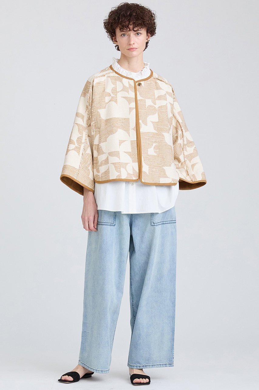 【ハウス オブ ロータス/HOUSE OF LOTUS】のジオメトリックジャカードジャケット 人気、トレンドファッション・服の通販 founy(ファニー) 　ファッション　Fashion　レディースファッション　Fashion for Women　アウター　Coat / Outerwear Collection　レディースジャケット・軽アウター　Jackets　イタリア　Italy　ジャケット　Jacket, Outerwear　トリミング　Trimming, Decorative Edge　バランス　Balance, Style Balance　フリンジ　Fringe, Tassel　ポンチョ　Poncho, Cape Style　モダン　Modern, Contemporary　other-6|ID: prp329100004380603 ipo3291000000034952386