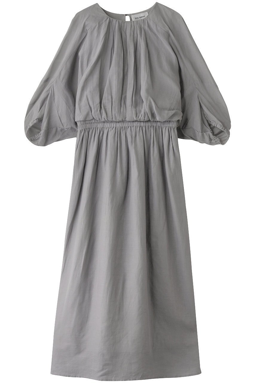 【マリリンムーン/MARILYN MOON】の【SOI-MeME】ボリュームギャザーバルーンドレス インテリア・キッズ・メンズ・レディースファッション・服の通販 founy(ファニー) ファッション Fashion レディースファッション Fashion for Women ワンピース Dresses フォーマル・パーティードレス・結婚式用ドレス Elegant & Casual Dresses チュニック Tunic Tops & Dresses インド Indian Textile ギャザー Gathered, Ruffled シャーリング Shirring, Ruched チュニック Tunic, Long Top バルーン Balloon, Balloon Silhouette ロング Long, Long-Length グレー|ID: prp329100004380604 ipo3291000000032861175
