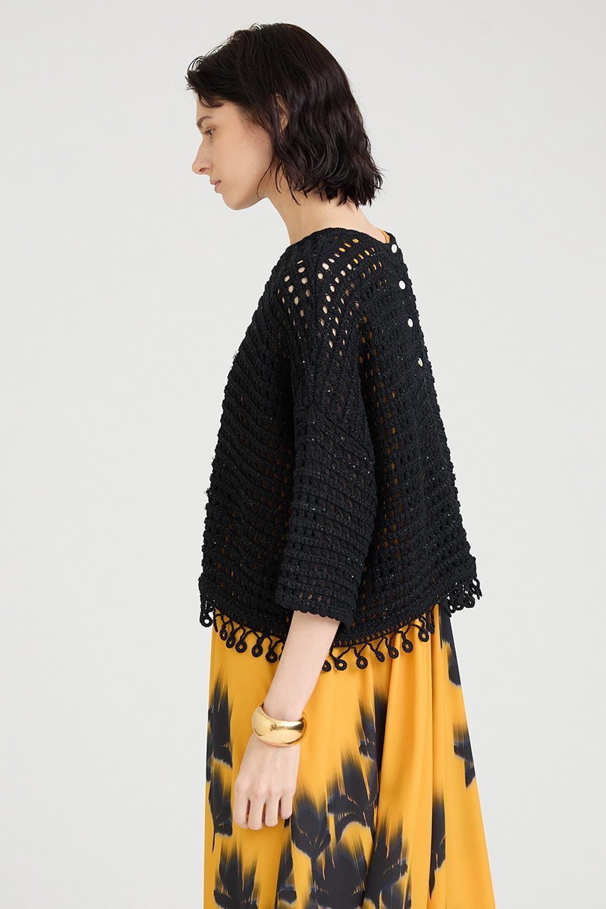 【ハウス オブ ロータス/HOUSE OF LOTUS】のスパンコールクロシェプルオーバー 人気、トレンドファッション・服の通販 founy(ファニー) 　ファッション　Fashion　レディースファッション　Fashion for Women　トップス・カットソー　Cut & Sew Tops　ニット　Knit Tops & Sweaters　カジュアルプルオーバー・ニットトップス　Pullovers & Knit Tops / Casual Pullovers　かぎ針　Crochet　カーディガン　Cardigan, Knitwear　スパンコール　Sequins, Sequin Embellishment　フリンジ　Fringe, Tassel　レーシー　Lacy, Lace-Like　手編み　Hand-Knitted, Handmade Knit　other-5|ID: prp329100004380607 ipo3291000000032940107