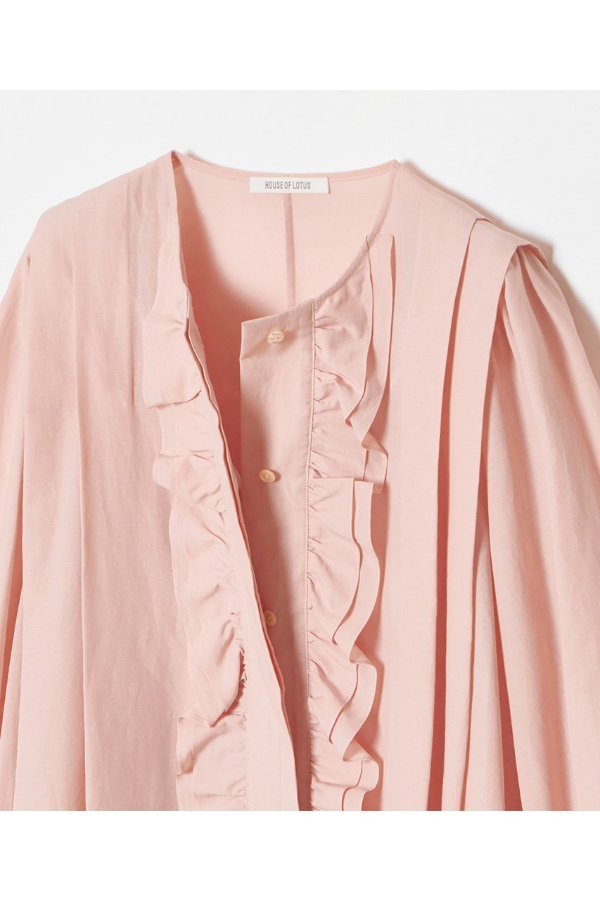 【ハウス オブ ロータス/HOUSE OF LOTUS】のキュプラブロードティアードフリルブラウス 人気、トレンドファッション・服の通販 founy(ファニー) 　ファッション　Fashion　レディースファッション　Fashion for Women　トップス・カットソー　Cut & Sew Tops　シャツ・ブラウス・オフィスカジュアル　Elegant Blouses & Button-Ups　キュプラ　Cupro, Eco Fabric　スリーブ　Sleeve, Long Sleeve / Short Sleeve　タンブラー　Tumbler, Travel Mug　フェミニン　Feminine, Girly　フリル　Frill, Ruffle　フロント　Front, Front Design　ブロード　Broadcloth, Fine Cotton　ロング　Long, Long-Length　other-3|ID: prp329100004380610 ipo3291000000034955077