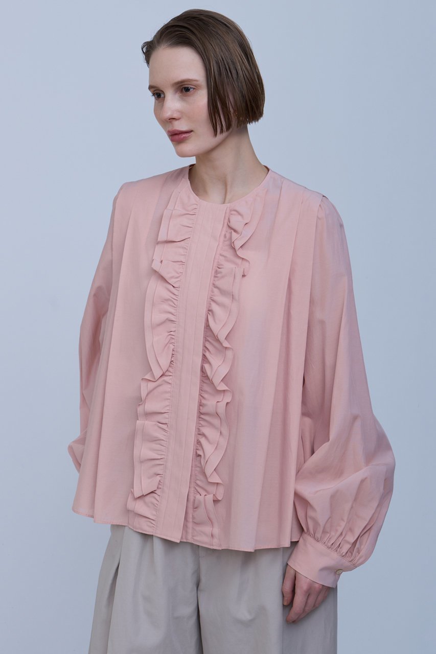 【ハウス オブ ロータス/HOUSE OF LOTUS】のキュプラブロードティアードフリルブラウス 人気、トレンドファッション・服の通販 founy(ファニー) 　ファッション　Fashion　レディースファッション　Fashion for Women　トップス・カットソー　Cut & Sew Tops　シャツ・ブラウス・オフィスカジュアル　Elegant Blouses & Button-Ups　キュプラ　Cupro, Eco Fabric　スリーブ　Sleeve, Long Sleeve / Short Sleeve　タンブラー　Tumbler, Travel Mug　フェミニン　Feminine, Girly　フリル　Frill, Ruffle　フロント　Front, Front Design　ブロード　Broadcloth, Fine Cotton　ロング　Long, Long-Length　other-6|ID: prp329100004380610 ipo3291000000034955081