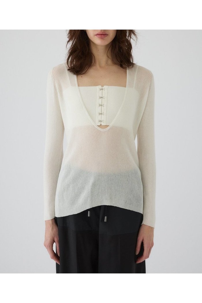 【リムアーク/RIM.ARK】のBustier set rib knit/ニット インテリア・キッズ・メンズ・レディースファッション・服の通販 founy(ファニー) https://founy.com/ ファッション Fashion レディースファッション WOMEN トップス・カットソー Tops/Tshirt ニット Knit Tops プルオーバー Pullover ビスチェ Bustier シアー Sheer バランス Balance ビスチェ Bustier |ID: prp329100004380612 ipo3291000000030612914