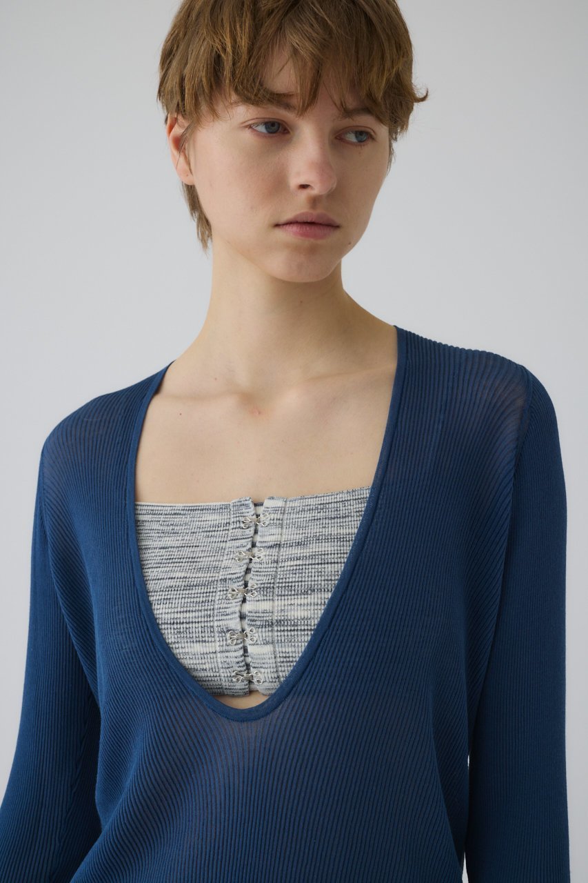 【リムアーク/RIM.ARK】のBustier set rib knit/ニット 人気、トレンドファッション・服の通販 founy(ファニー) 　ファッション　Fashion　レディースファッション　Fashion for Women　トップス・カットソー　Cut & Sew Tops　ニット　Knit Tops & Sweaters　カジュアルプルオーバー・ニットトップス　Pullovers & Knit Tops / Casual Pullovers　ビスチェ　Bustiers & Corset Tops / Layered Bustier Style　シアー　Sheer, See-Through　バランス　Balance, Style Balance　ビスチェ　Bustier, Corset Top　other-7|ID: prp329100004380612 ipo3291000000032809157
