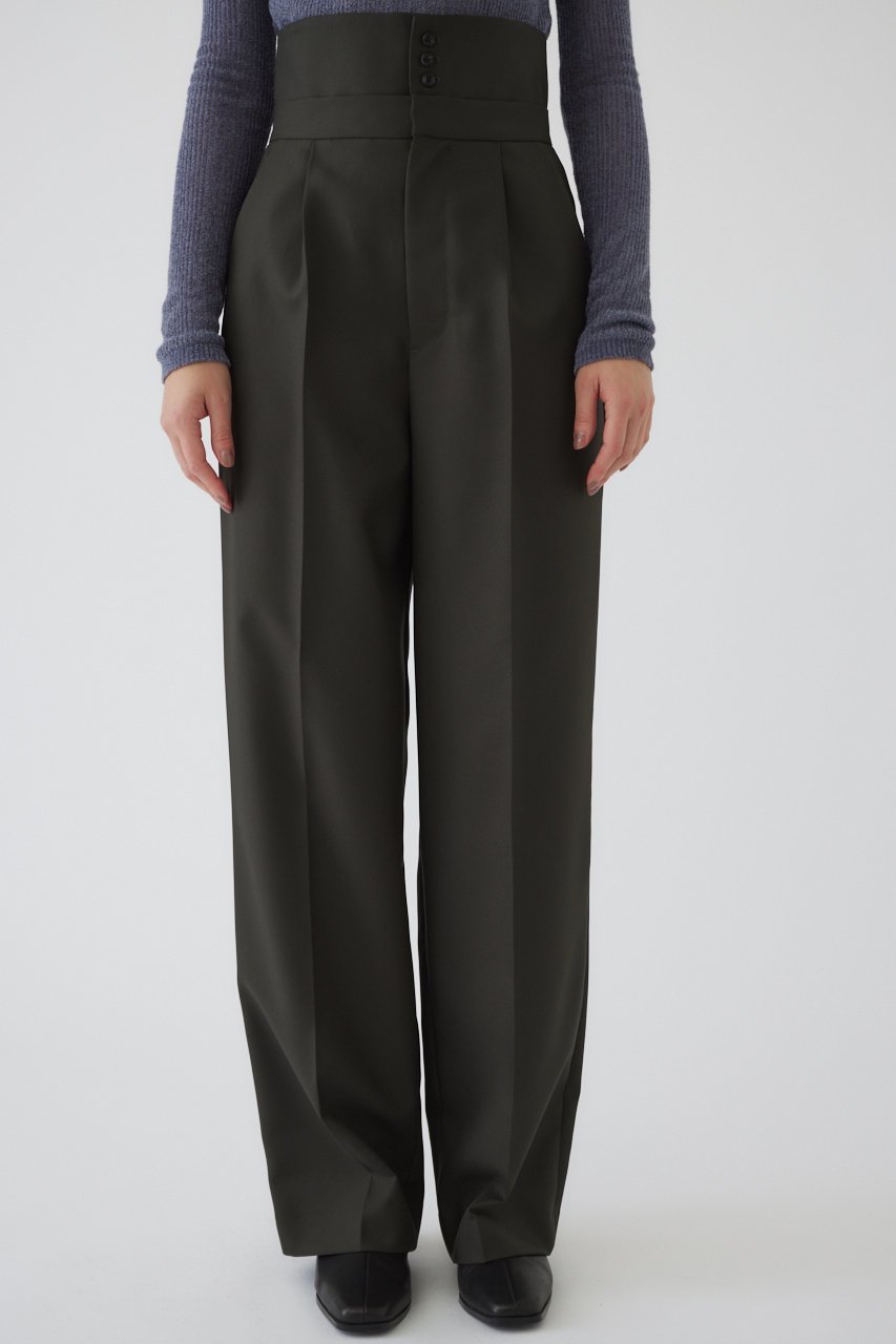 【リムアーク/RIM.ARK】のGabardine super high waist PT/パンツ インテリア・キッズ・メンズ・レディースファッション・服の通販 founy(ファニー) 　ファッション　Fashion　レディースファッション　Ladies' Fashion Online　パンツ　Pants & Trousers　クラシカル　Classical　コルセット　Corset　セットアップ　Set Up　チェック　Check　再入荷　Restock/Back In Stock/Re Arrival　ダークグリーン|ID: prp329100004380614 ipo3291000000032694043